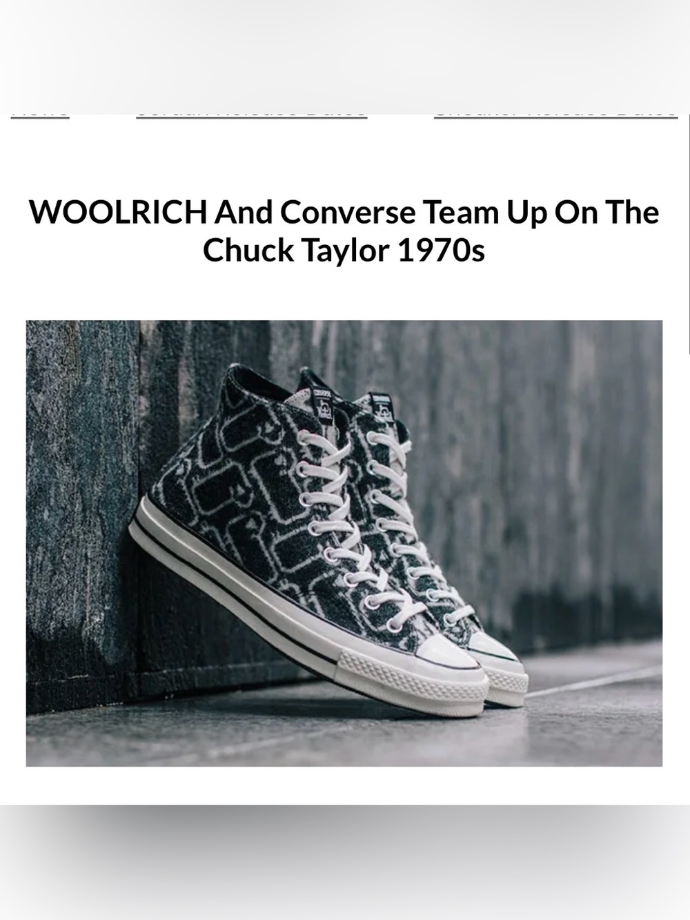 Woolrich and Converse Team Up on The Chuck Taylor Sneakers All Star Hi Bruin